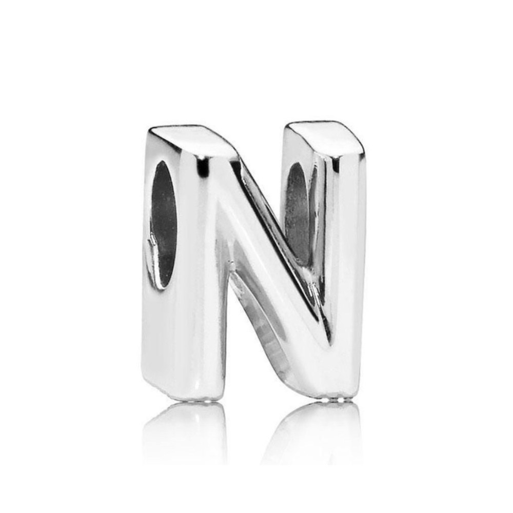 Pandora Letter N‎ Alphabet Charm Sterling Silver S925 ALE Heart Initial 797459